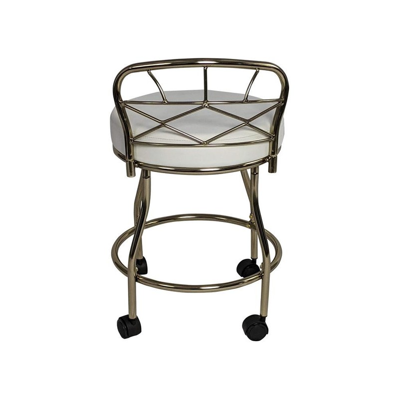 Diana X-Back Vanity Stool with Casters - Gold gallery