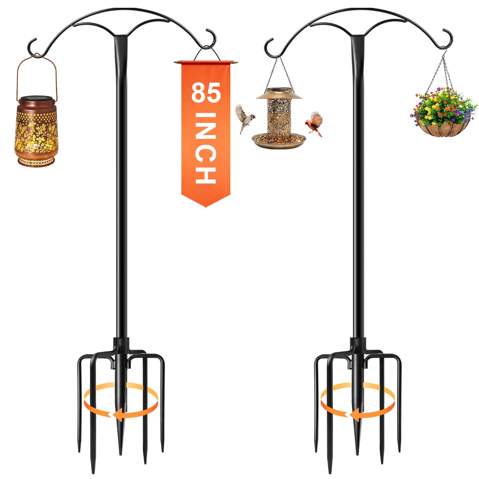 85 Inch Shepherds Hooks for Outdoor,Heavy Duty Shepherds Hooks for Outdoor wi... gallery