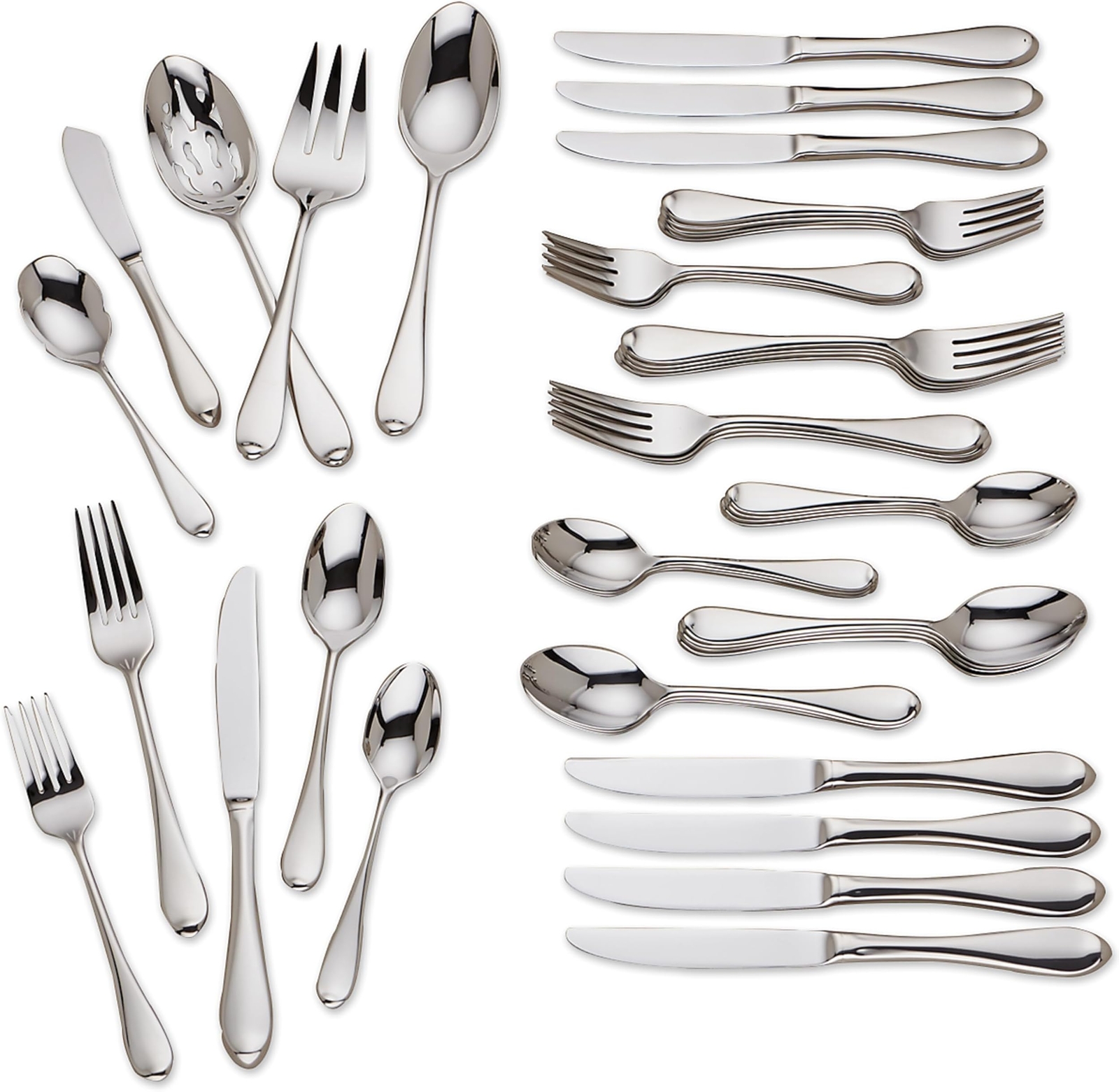 Gorham Studio Stainless Steel 45-Piece Dishwasher Safe Flatware Set - Metallic gallery