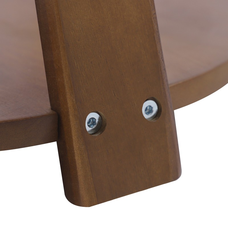 25kg Capacity Round Side Table 2-Tier Home Side Table Rubberwood Couch End Table gallery