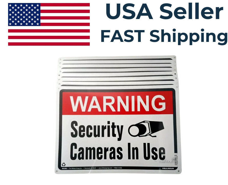 8 PACK - Hillman 843296 Security Cameras in Use Sign, 10 in. x 14 in. gallery
