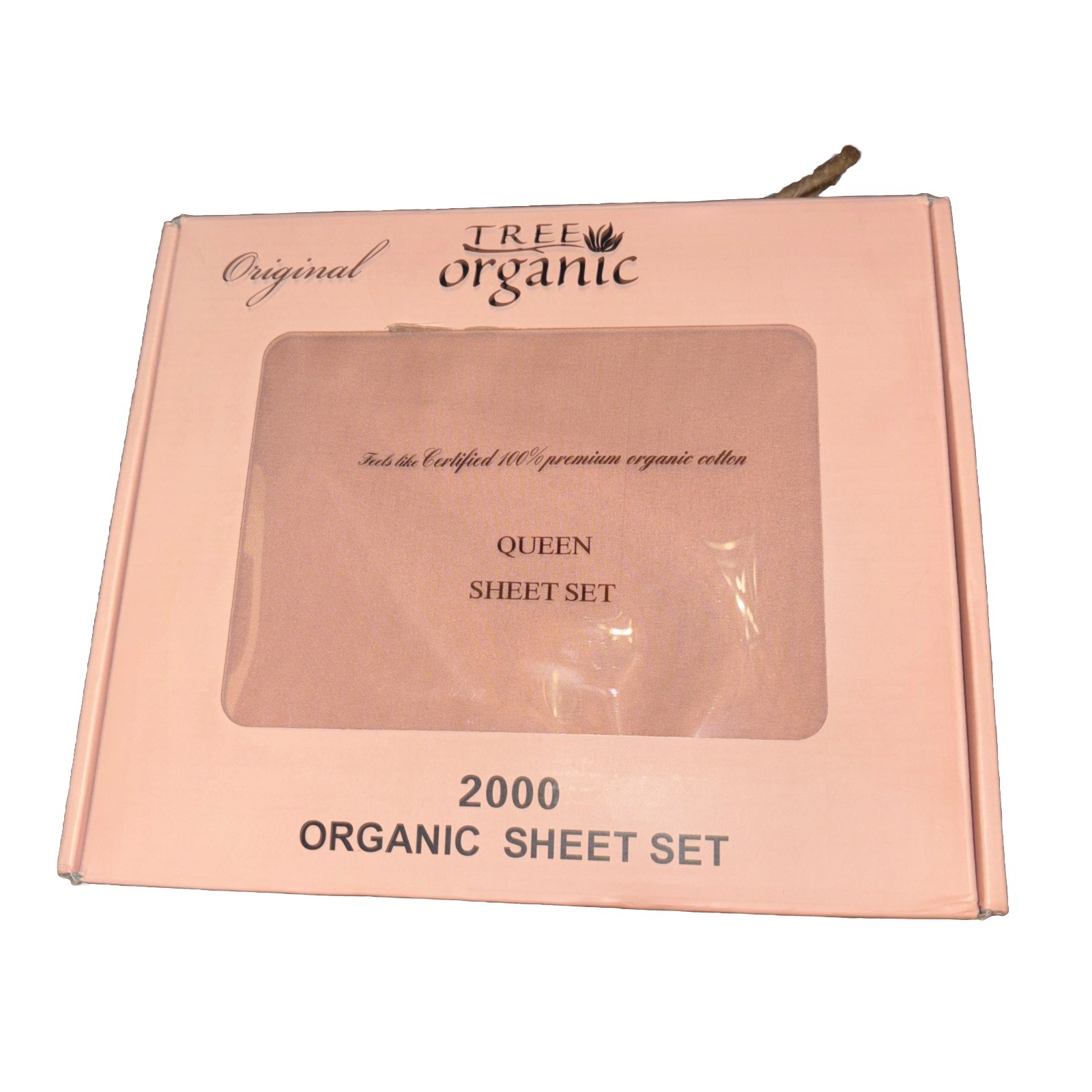New Tree Organic- 2000 Organic Queen Sheet Set 15” Pockets Peach gallery