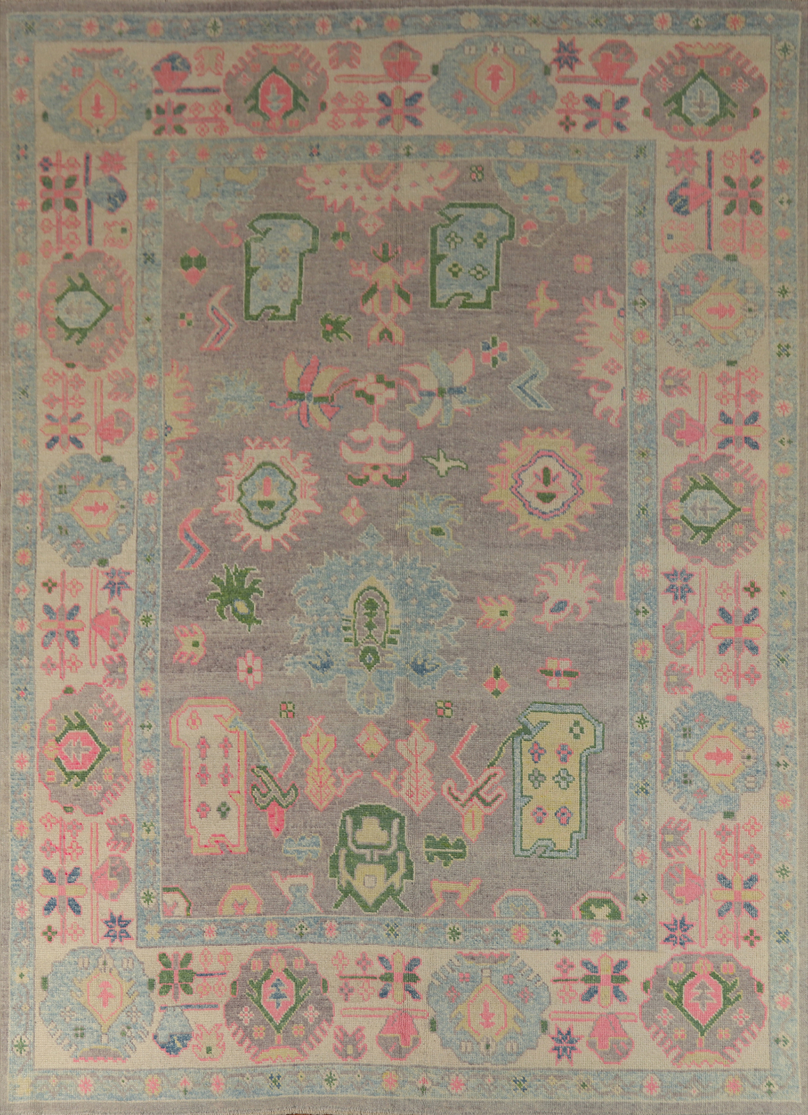 Vegetable Dye Handmade Oushak Turkish Living Room Area Rug Wool Carpet 8x11 ft gallery