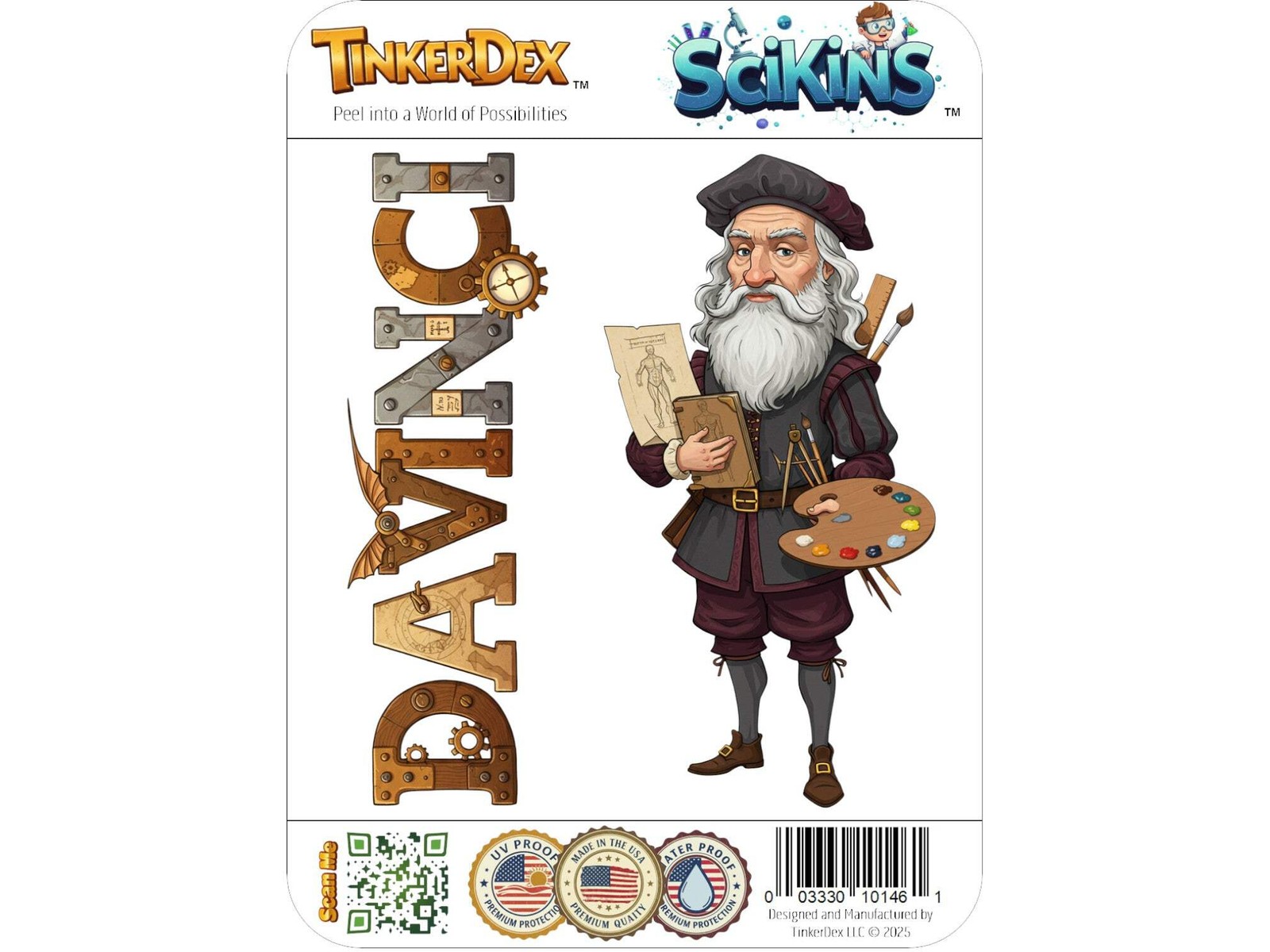 Leonardo da Vinci Sticker and Magnet – The Renaissance Man Scikins™ – Renaissanc gallery