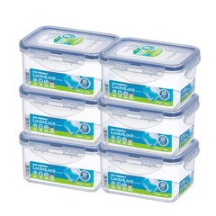 Lock & Lock Rectangular Water Tight Food Container, Set of 6 15 oz each