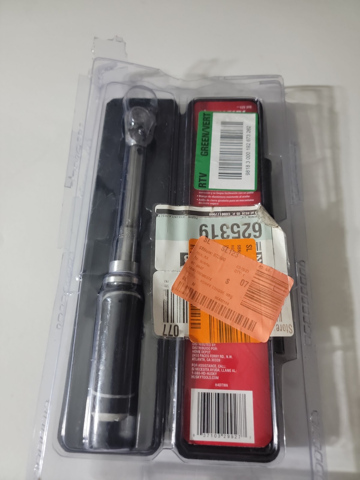 Husky 1/4" Drive Torque Wrench 40-200in lbs Model 625 319 FREE SHIPPING gallery