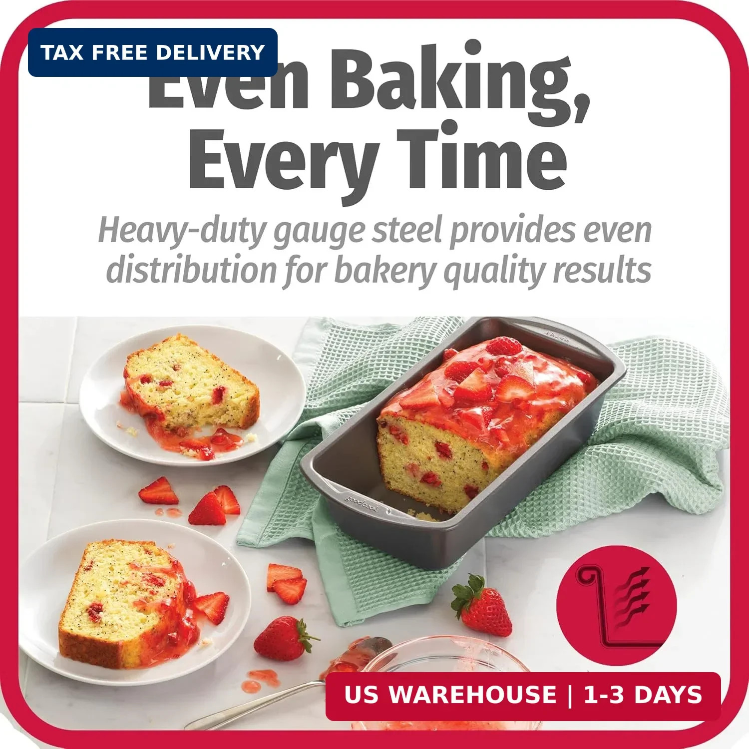 GoodCook Nonstick Loaf Pan 8 x 4-Inch Heavy-Duty Steel Bakeware with Easy-Clean gallery