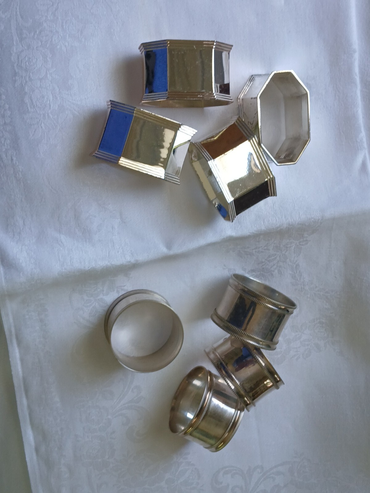 VTG Stainless Steel Napkin Rings 2 Sets of 4, TOTAL 8 NAPKIN RINGS, Mid-Century gallery