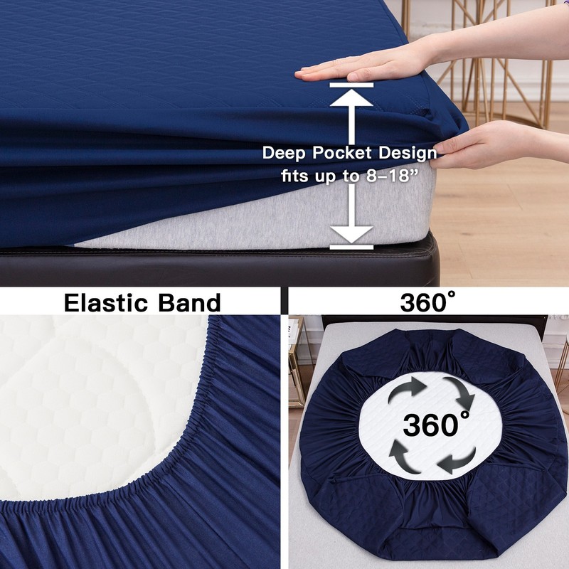 Mattress Protector Twin Full Queen King Quilted Mattress Cover Protector Soft gallery