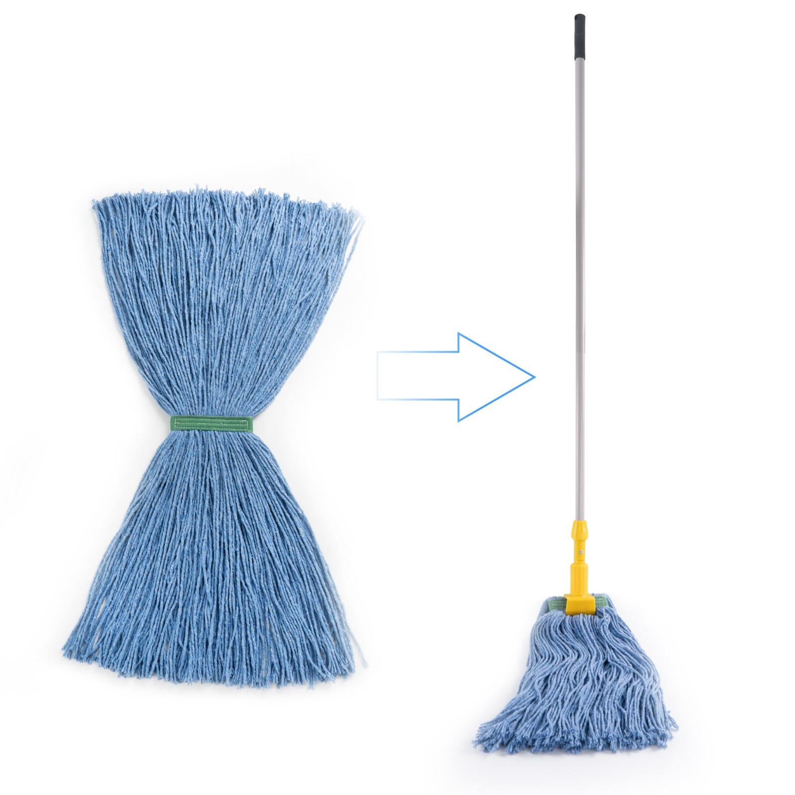 Economical Super Clean Mop Heads Cotton Cut end Residential and Commercial Blue gallery