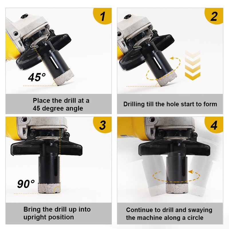 Diamond Dry Drill Bits 1/4" Tile Ceramic Marble Core Hole Saw Core Drill Bit gallery