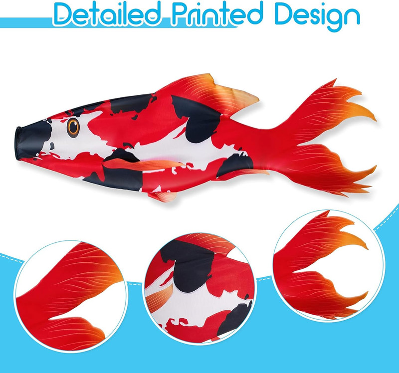 Realistic Fish Windsock Red Fish Windsock Red Koi Fish Outdoor Decor Windsock Fl gallery