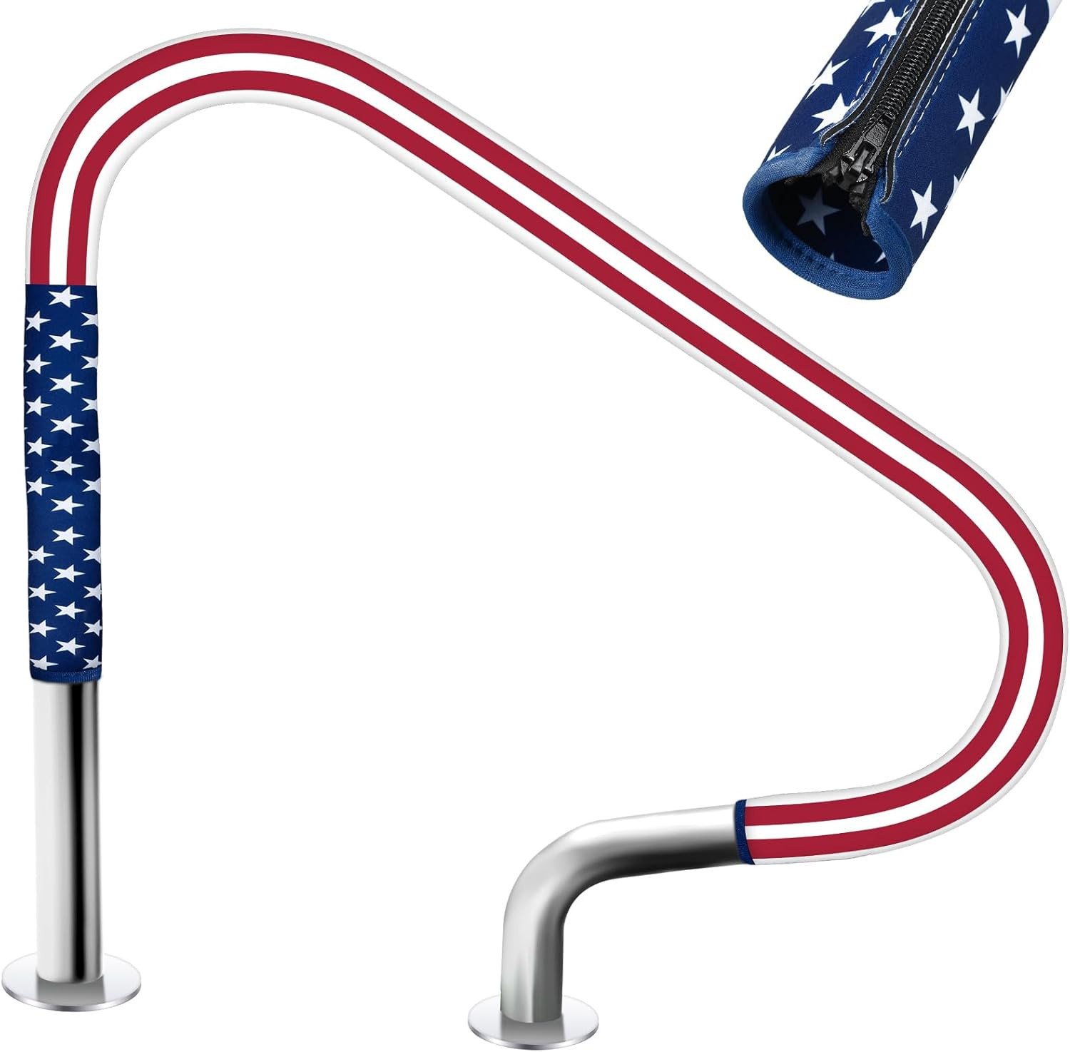 Pool Handrail Cover 8 Ft Swimming Pool Ladder Hand Rail Cover with Zippers Slip gallery