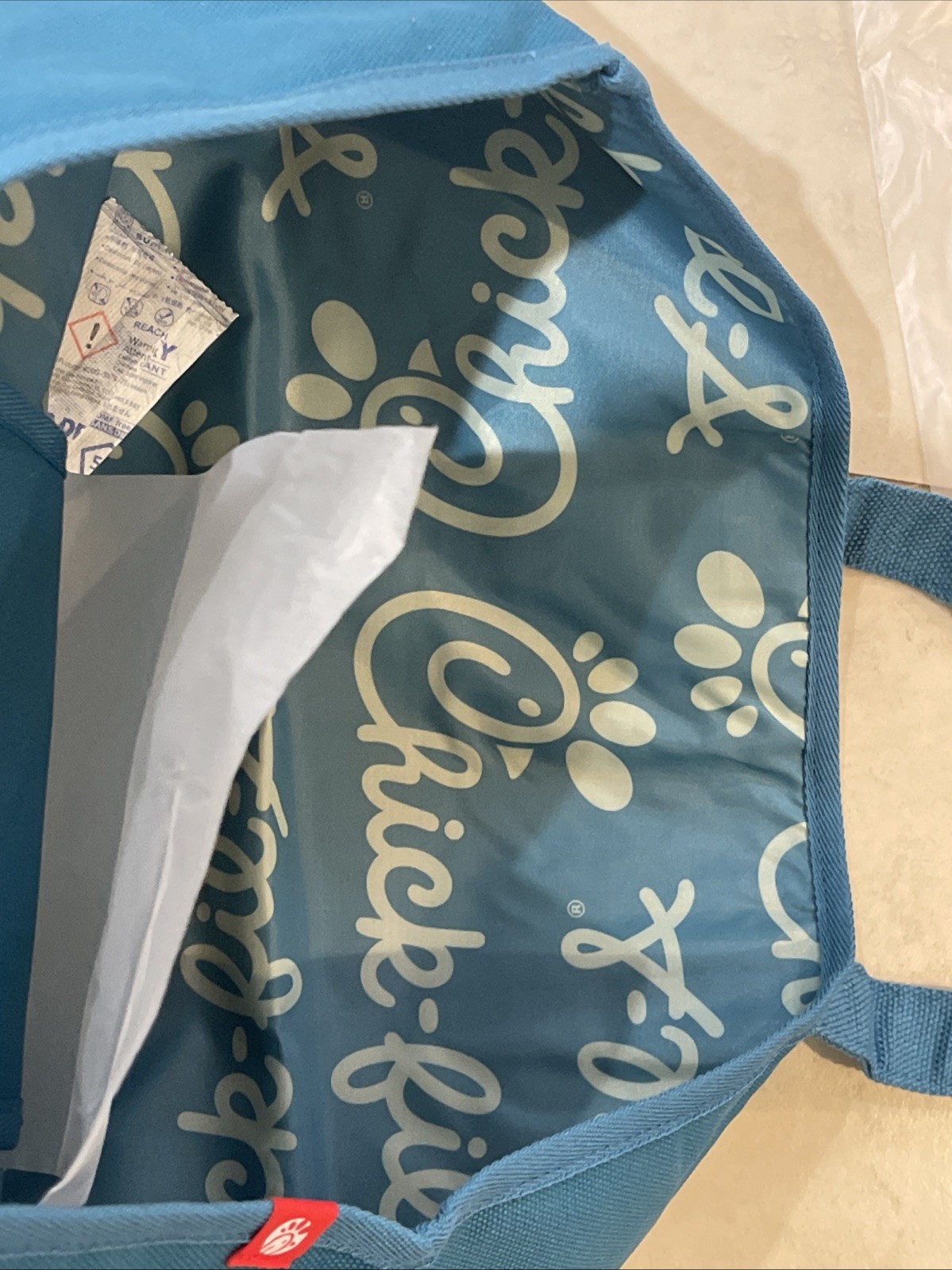 RARE Chick-fil-A Blue Garden Herb Ranch Sauce Themed Oversized Tote Bag - NEW gallery