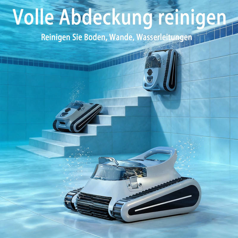 Cordless Robotic Pool Cleaner, Automatic Pool Vacuum Wall Climbing Self-Parking gallery