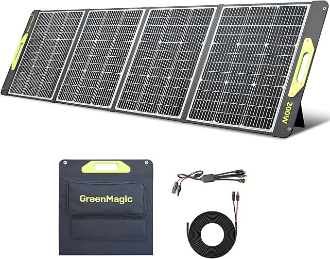 GreenMagic 200W Foldable Portable Solar Panel for solar generator gallery