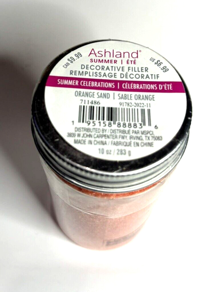 Decorative filler Orange Sand in plastic jar 10oz / 383g for Crafts by Ashland gallery