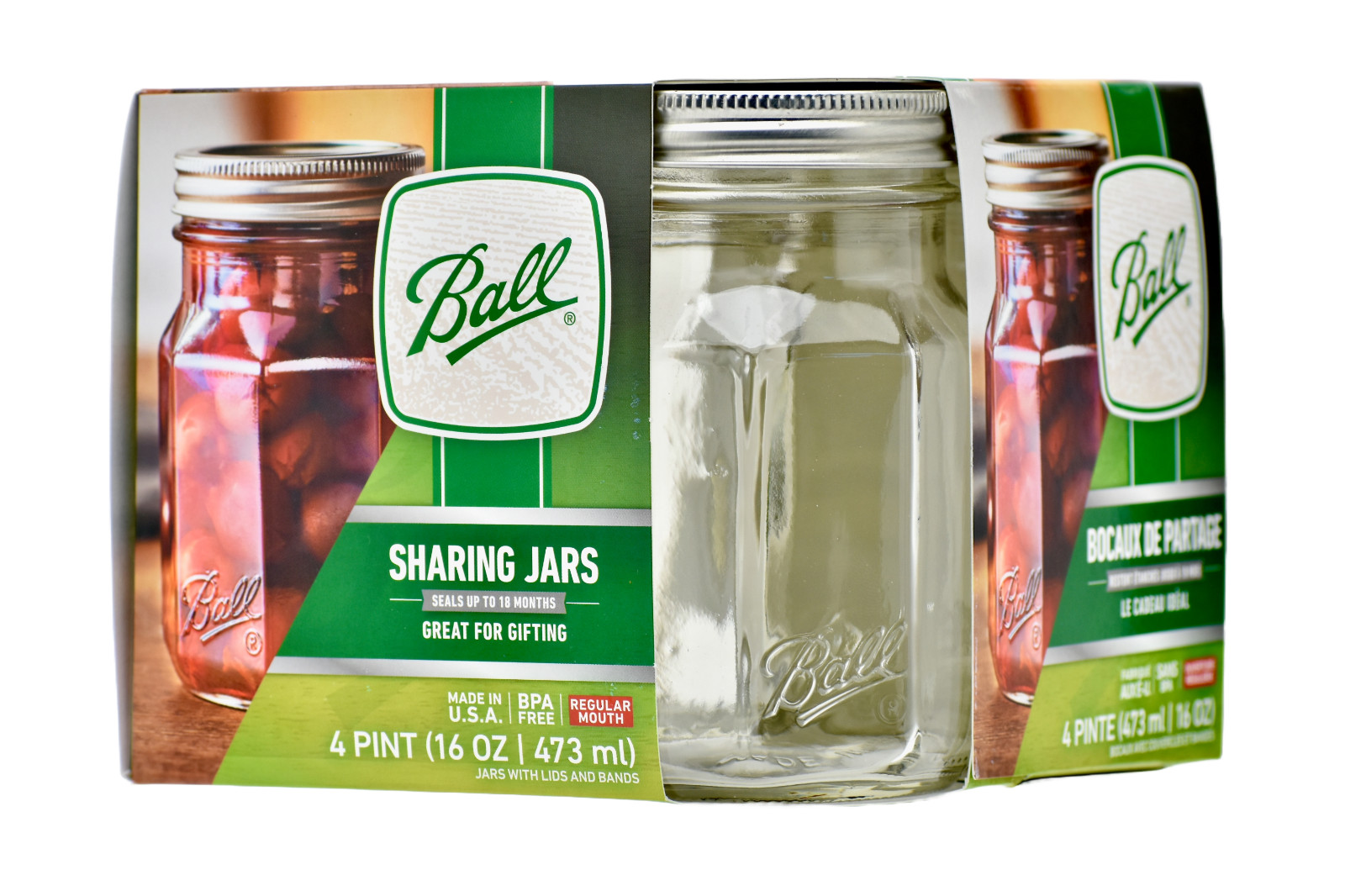 NEW Ball Collection Elite Sharing Jars w/ Lids, 16oz ea || Pack of 4 gallery