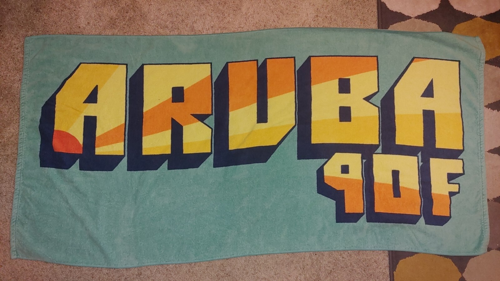 Retro Aruba Vacation Beach Pool Terrycloth Towel 28" x 60" Old Navy gallery