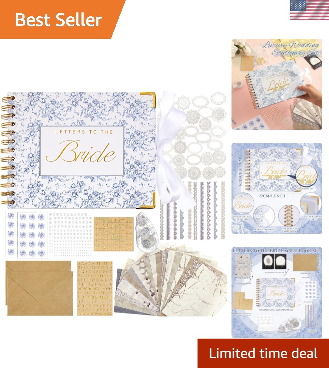 Wedding Guest Book Letters to The Bride Scrapbook Wedding Memory Book Bridal ... gallery