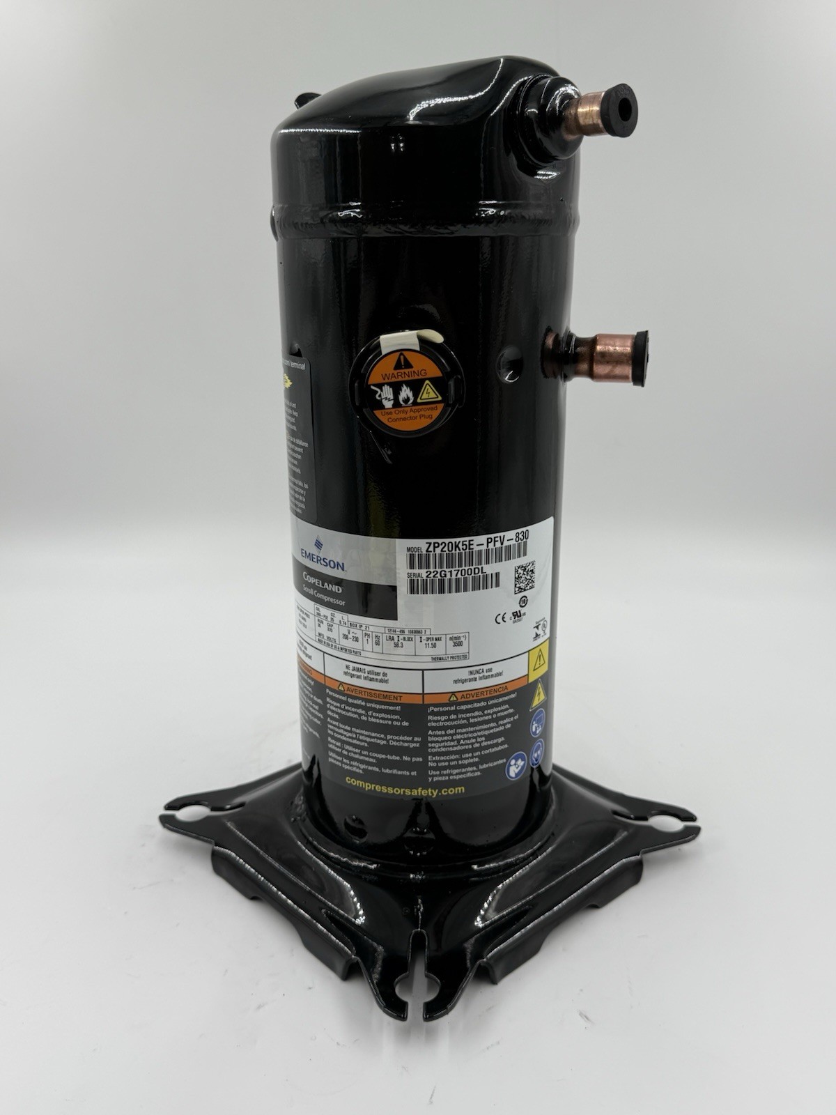 NEW Copeland ZP20K5E-PFV-830 Compressor R410a 1 PH 2 Ton ZP20K6E ZP20K5E-PFV-130 gallery