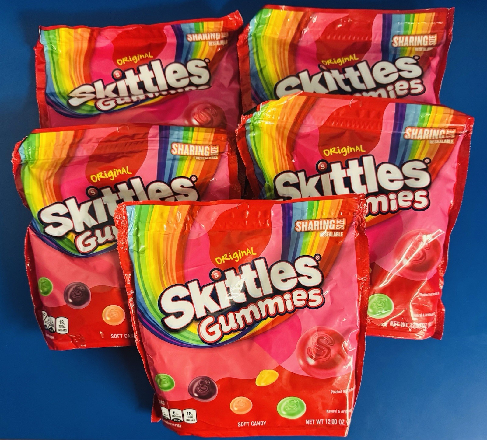 (5) Skittles Gummies Original Sharing Size 12oz. Bulk Lot BB: 1/27 gallery