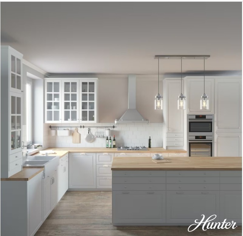 Island Pendent - 3 Light Brushed Nickel from the Devon Park Collection - Hunter gallery