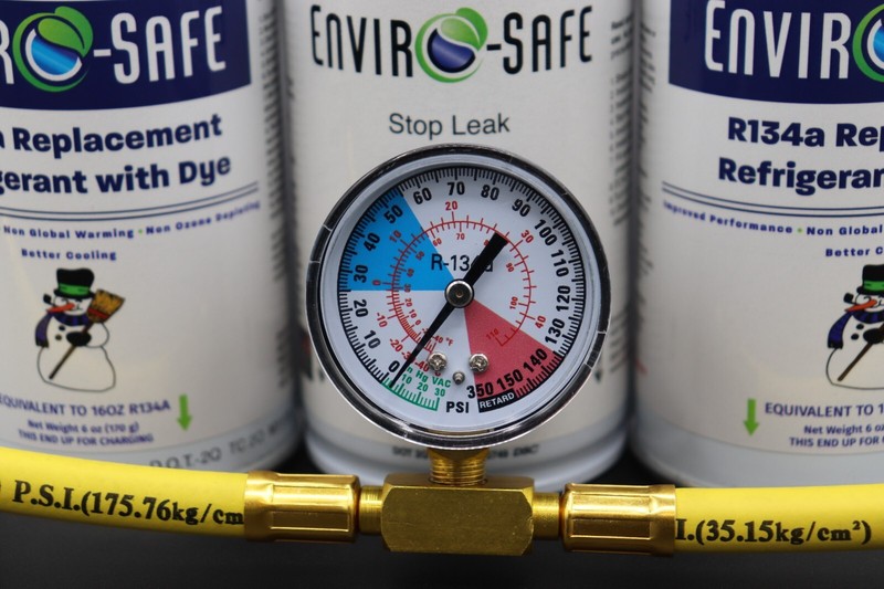 Enviro-Safe R134a Replacement Refrigerant w/Dye Stop Leak & Gauge gallery