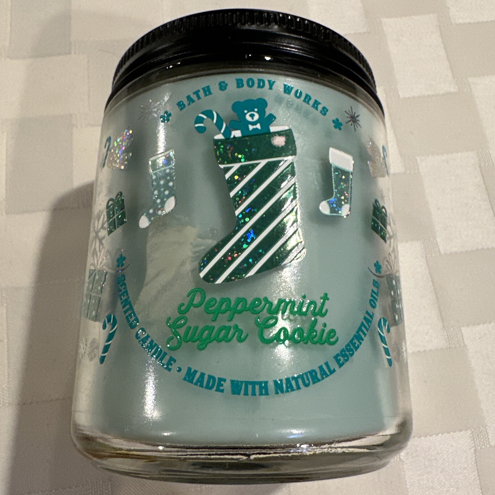 BATH & BODY WORKS PEPPERMINT SUGAR COOKIE 1 WICK SCENTED CANDLE 7 oz NEW gallery