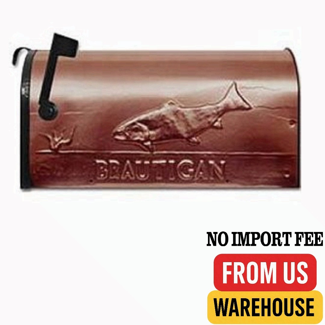 Copper Trout Mailbox Decorative Outdoor Rural Mail Box Fishing Design gallery