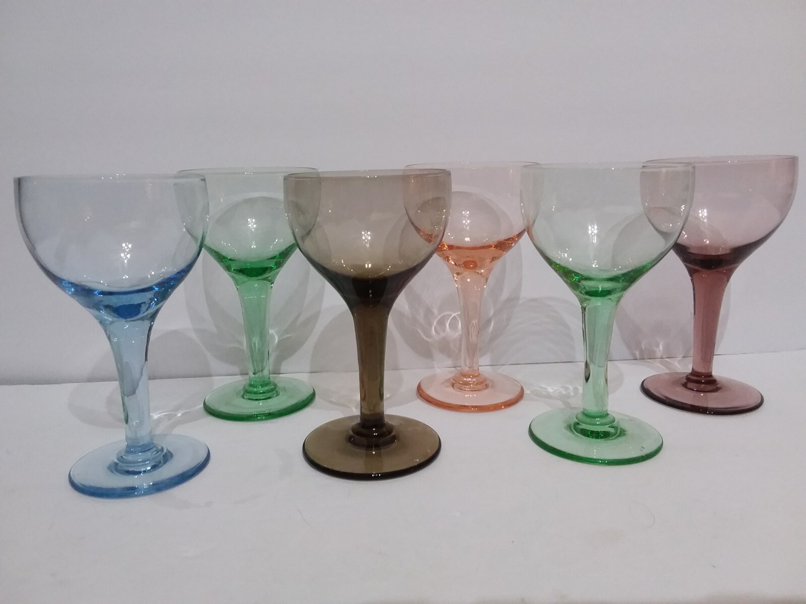 6 Champaign Cordial Multi-Color Glasses Stemwear 4oz. BARWARE LR1 gallery