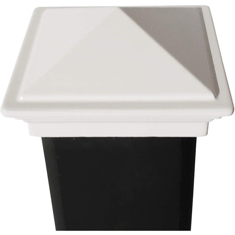 2" x 2" Aluminium Pyramid Post Cap for Metal Posts - Pressure Fit - White gallery
