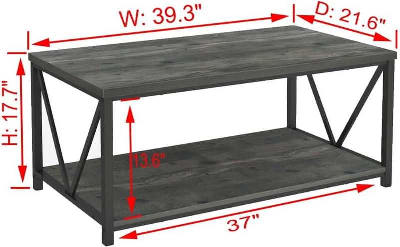 Rustic Grey Coffee Table & 55" TV Stand for Stylish Living Rooms gallery
