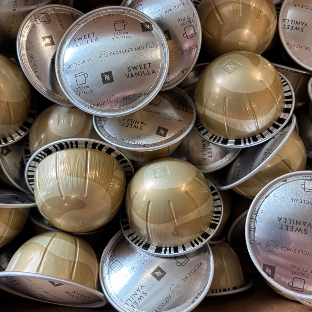 Nespresso Vertuo, Sweet Vanilla, Medium Roast Coffee Pods, 50 ct BULK/LOOSE