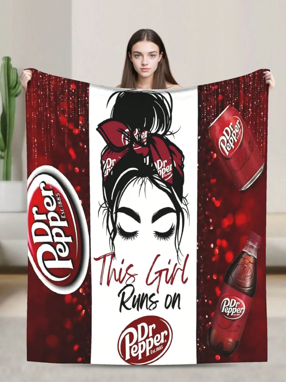 Dr Pepper Fleece Blanket 60x80 Soft Plush Throw Sofa Bed Warm Cozy Gift gallery