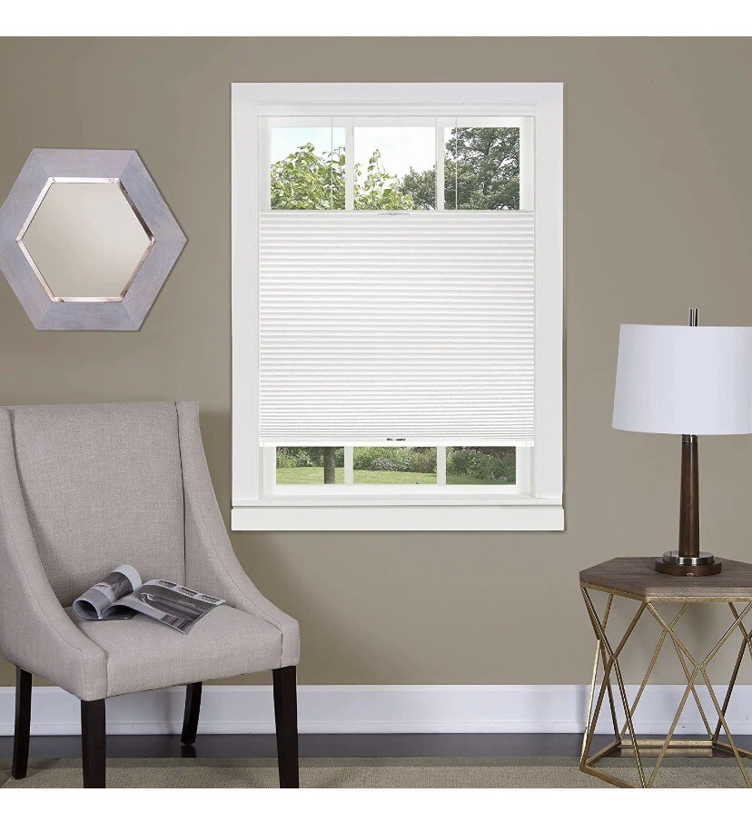 (2) Pair Of Cordless Cellular Pleated Window Shades 30x64 White gallery