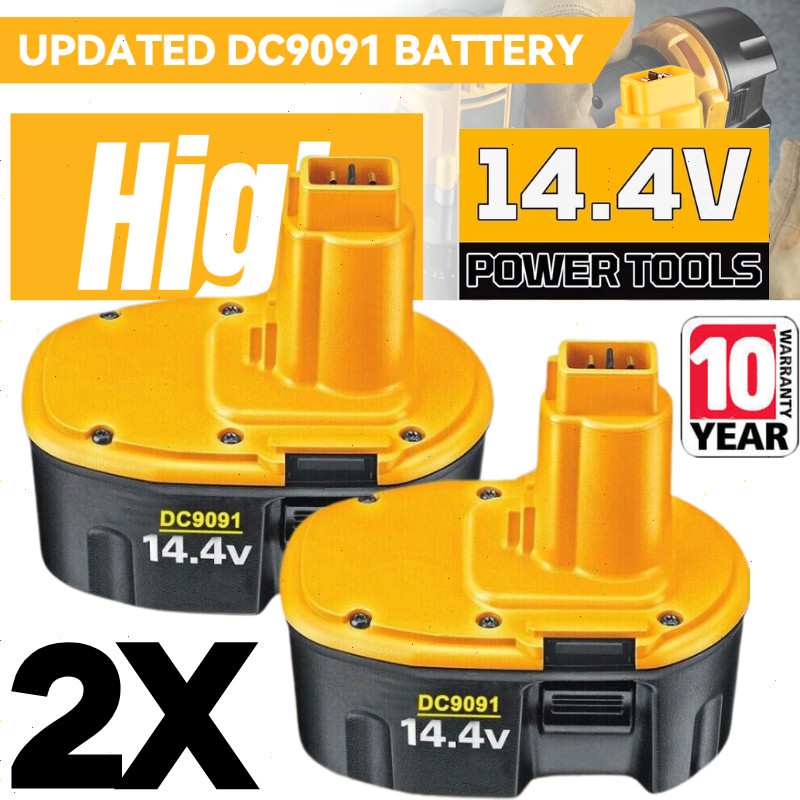 2Pack 14.4 Volt Replacement For DEWALT DC9091 14.4V Battery DW9091 DW9094 DE9091 gallery