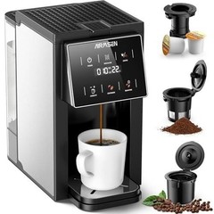 AIRMSEN Grind & Brew Coffee Maker Single Serve K-Cup Grinder Black