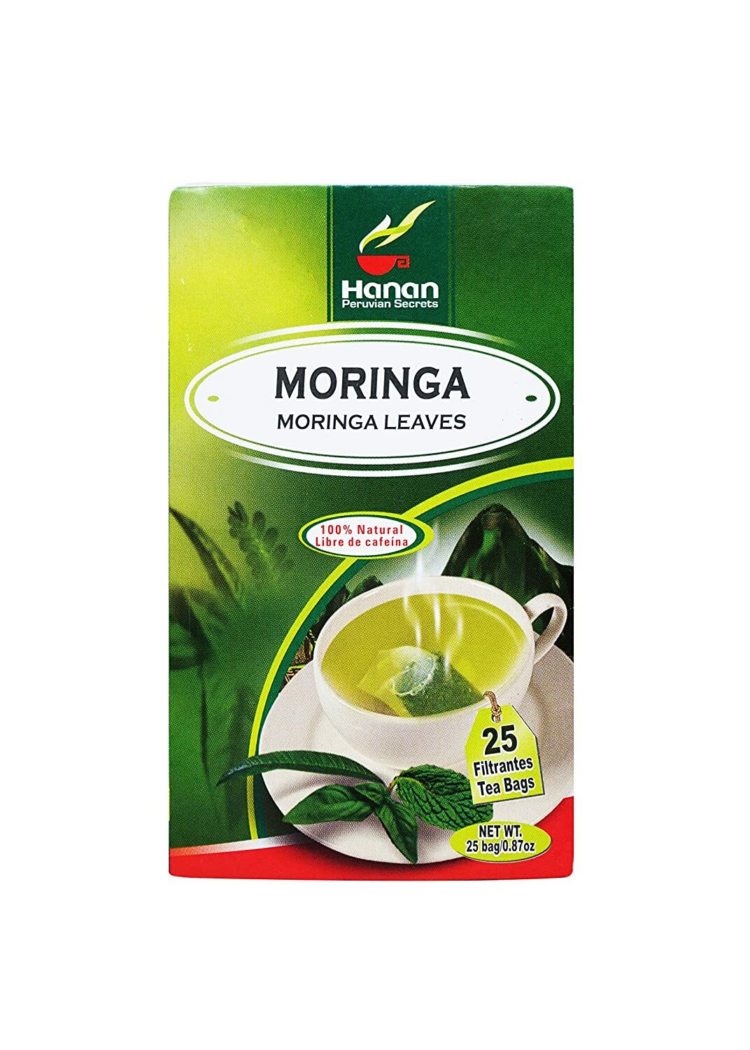 Hanan Peruvian Secrets Moringa Herbal Tea | 100% Natural Moringa Leaves | 25 Tea gallery