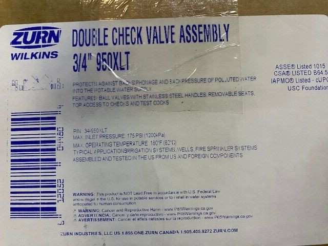 Zurn - 34-950XLT - 3/4" DCA Backflow Preventer gallery