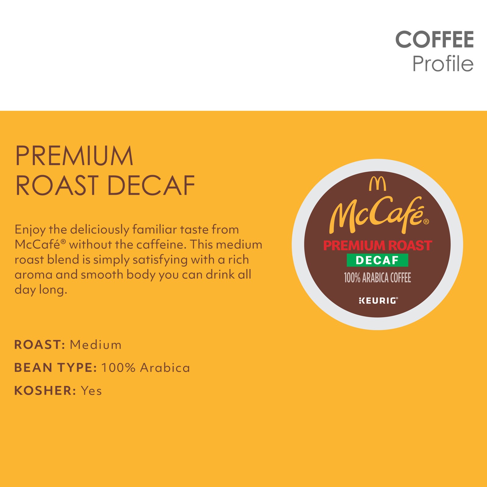 McCafe, Premium Roast Decaf Coffee, Keurig Single Serve K-Cup Pods, 96 Count gallery