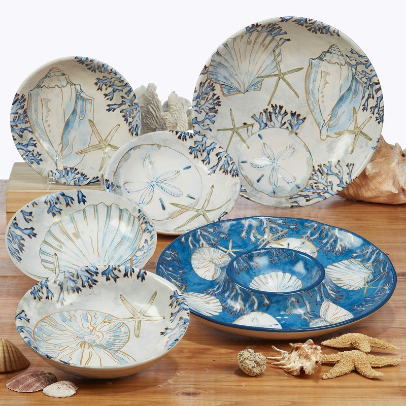 Certified International Playa Shells 6" Canape/Dessert Plates, Gold, Set of 4 gallery