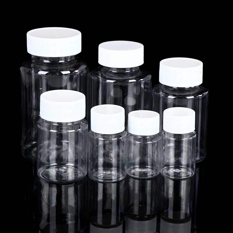15ml/20ml/30ml/100ml Plastic PET Clear Empty Seal Bottles Solid Pill Container! gallery