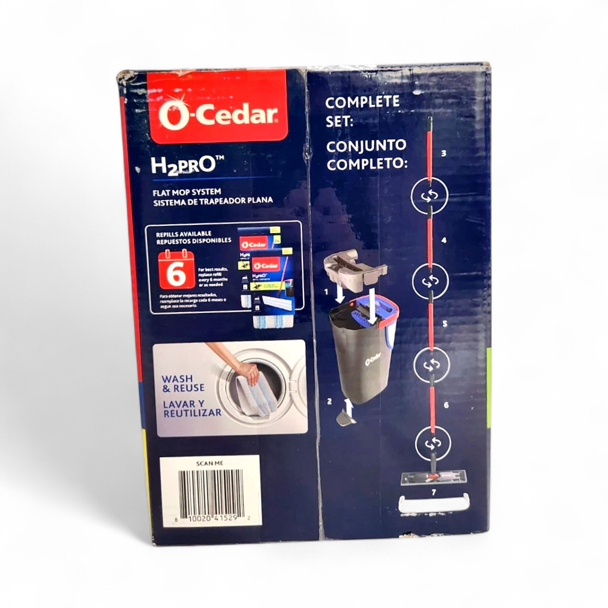 O-Cedar H2prO Flat Mop System - Handle, Bucket + 3 Heads gallery