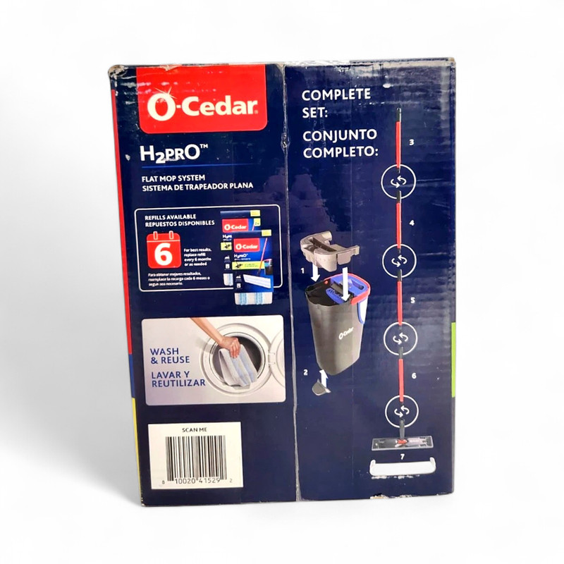 O-Cedar H2prO Flat Mop System - Handle, Bucket + 3 Heads gallery