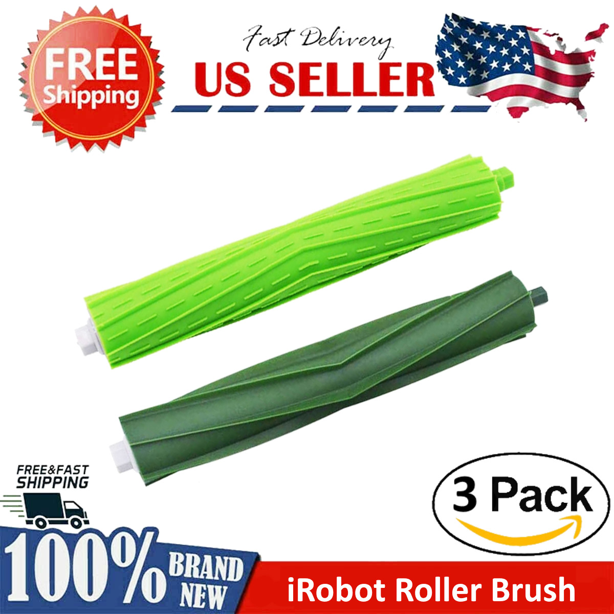 3 Pack Rubber Roller Brushes for iRobot Roomba j5 j5+ j6 j6+ j7 j7+ j8+ j9+ gallery