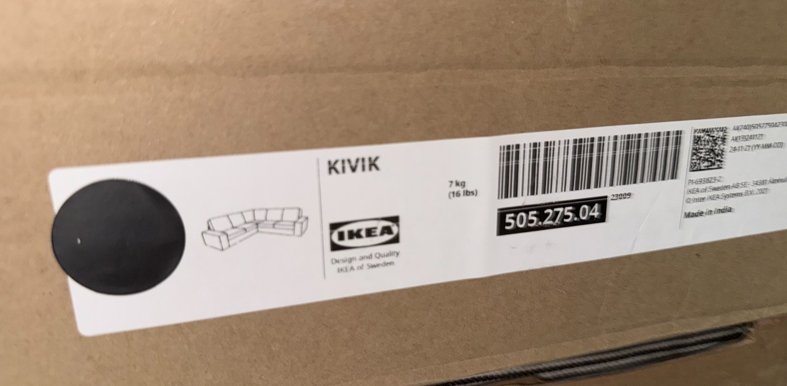 Ikea KIVIK Cover for corner section, Tresund anthracite 505.275.04 (Cover Only) gallery