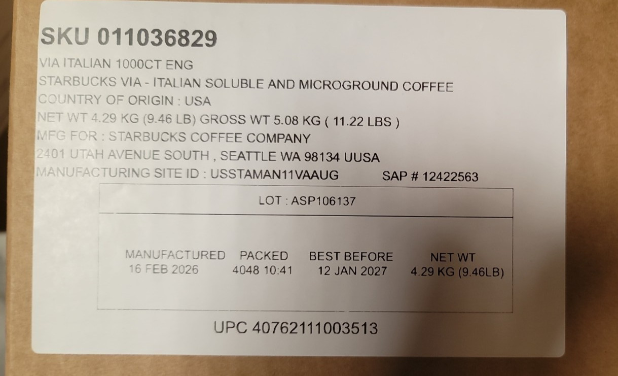 100 Packets Starbucks VIA Instant Coffee Italian Dark Roast Arabica LOT Travel gallery