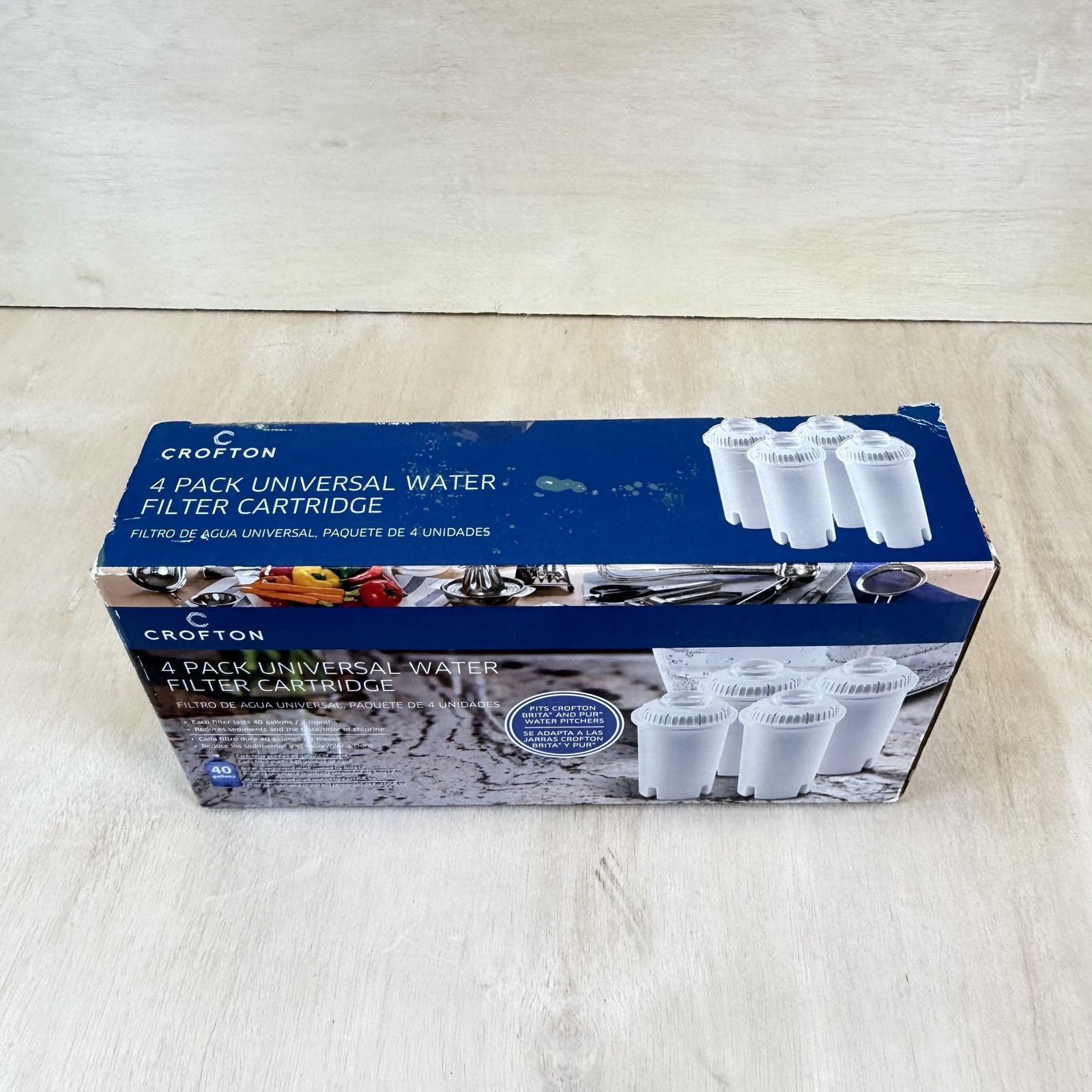Crofton 4 Pack Universal Water Filter Cartridge Pitcher For Brita PUR Maxtra+ gallery