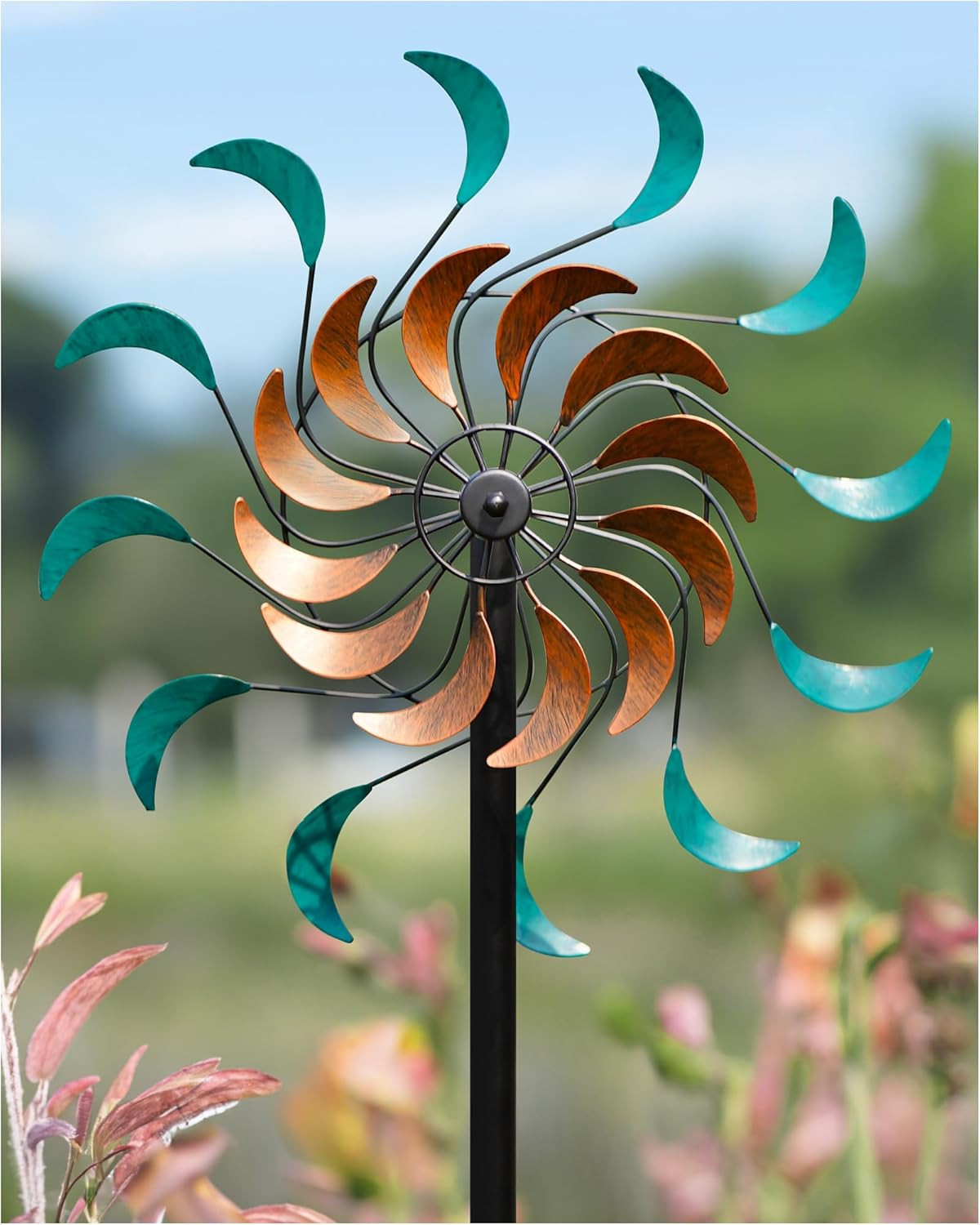 Outdoor Metal Wind Spinners - Kinetic Garden Sculptures, 13'' W X 54'' H gallery